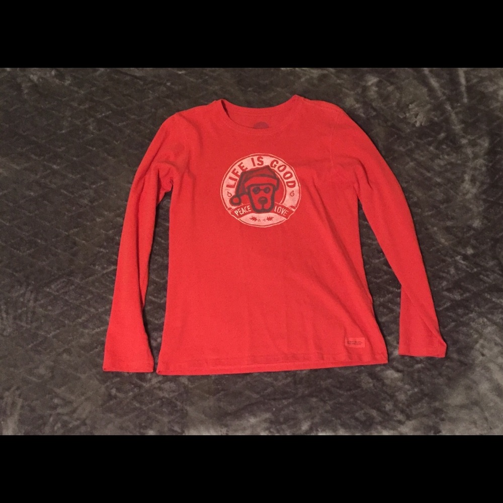 Life Is Good Red Long Sleeve Shirt